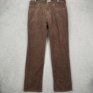 Sid Mashburn Pants Corduroy Mens 33X30 Brown Flat Front 5 Pockets Straight Leg